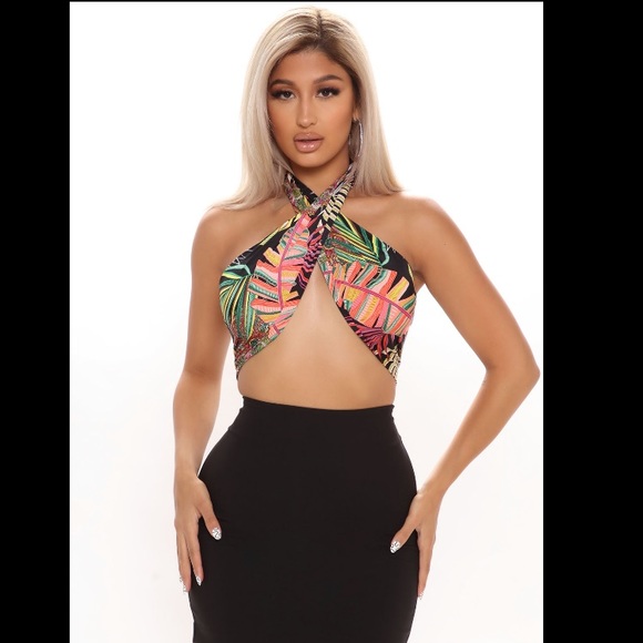 Fashion Nova Tops - Higher highs tropical tie top
